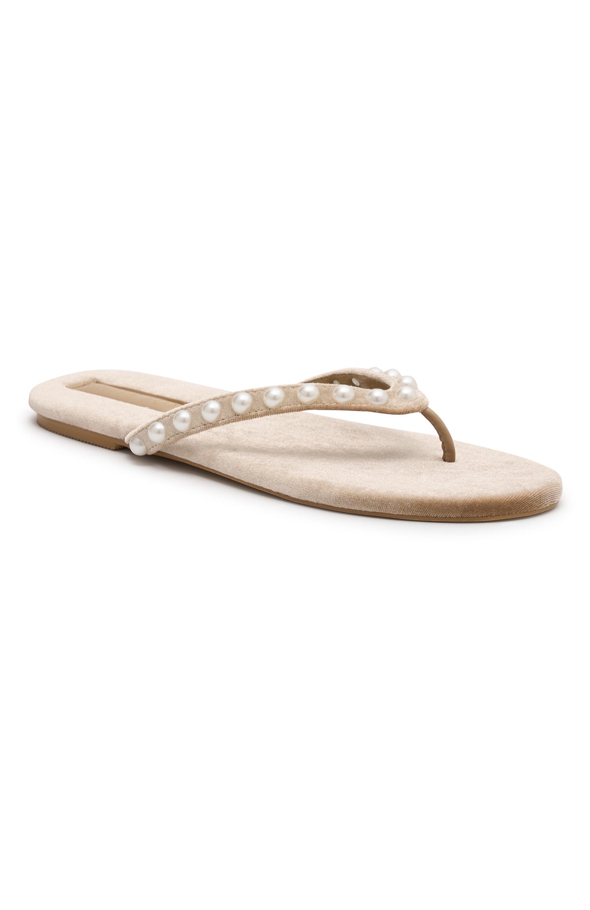 Peach Thong Sandals Champagne Velvet