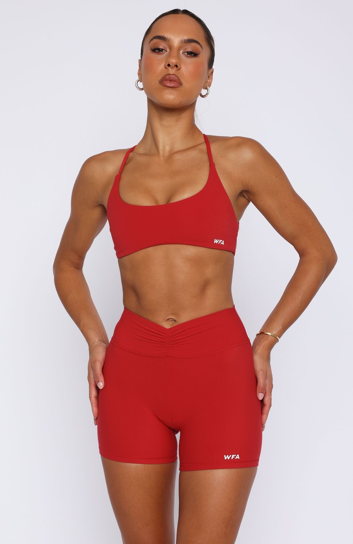 Radiate High Waisted Shorts Cherry Red